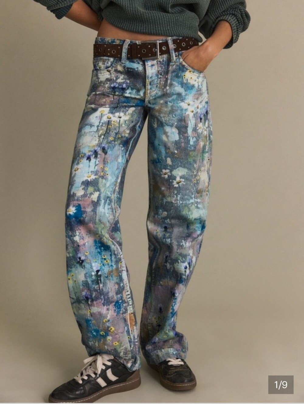 NWT Free People Tenneessee Low Rise Boyfriend Printed Jeans